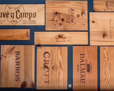 A wine crate wall design