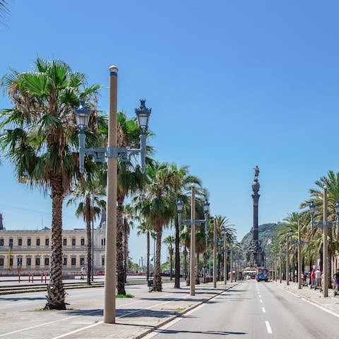 The location near Barcelona's harbour