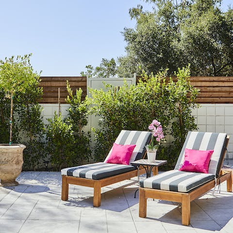 Soak up the California sunshine from the day beds 