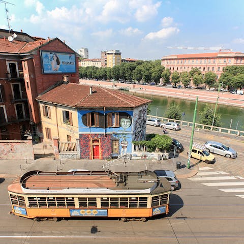 The view down onto the Darsena