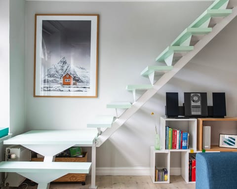 The mint green staircase