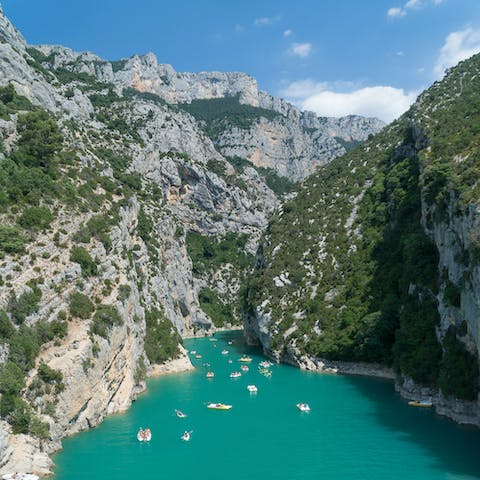 Discover the awe-inspiring Gorges du Verdon from the water – it's approximately an hour away