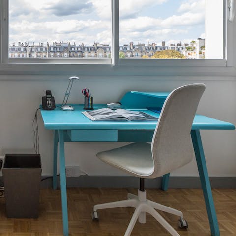 Let the beautiful views inspire your work at the bedroom's desk