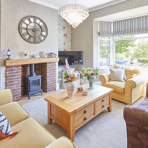 Cosy up in front of the fire after wintry walks along the exposed North Sea coast