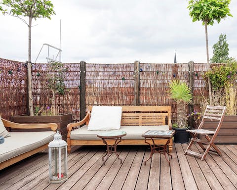 A shared rooftop terrace