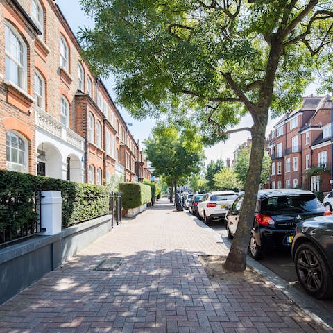 The leafy, quiet street