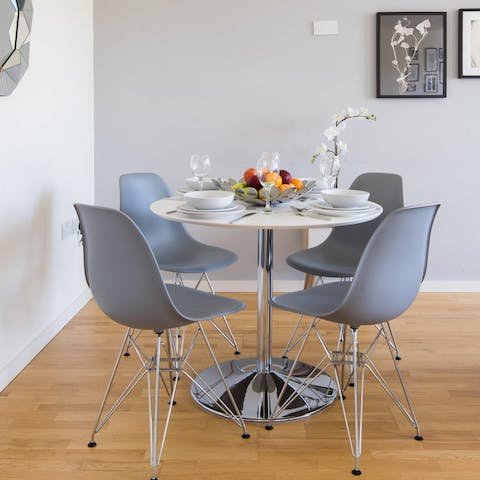 Eat and drink in style on the Eames dining chairs
