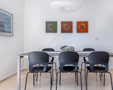 The elegant dining area