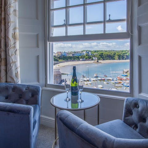 Look out to gorgeous views of Tenby Harbour from the bedrooms