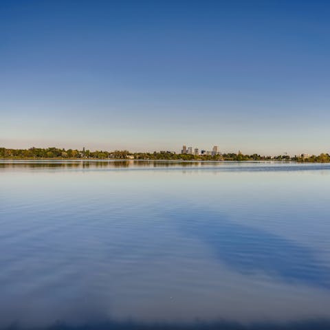 Hire a paddleboat to take out onto Korunas Lake on sunny afternoons