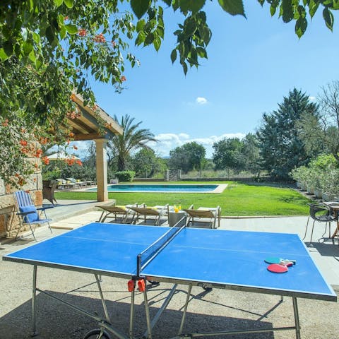 Catch some rays over a game of table tennis