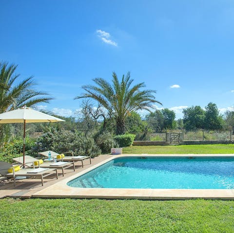 While away sunny afternoons taking dips on the pool
