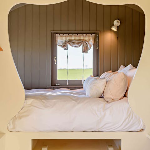 Cuddle up in the heart-shaped bed nook