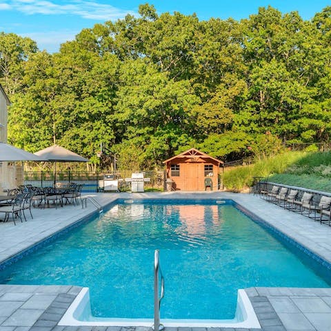 Dive into the private pool when you need a break from the heat