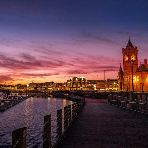 Explore the exciting city of Cardiff – your home is close to Century Wharf and the city centre