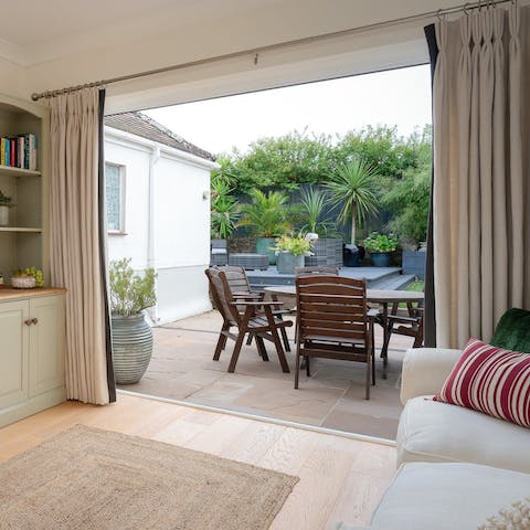 Slide back the bifold doors for barbecues on long summer nights