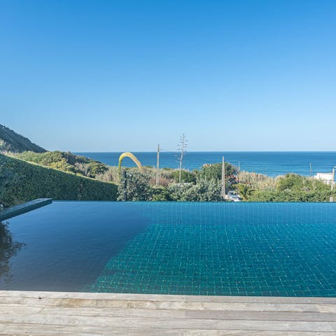 Go for a dip in the infinity swimming pool
