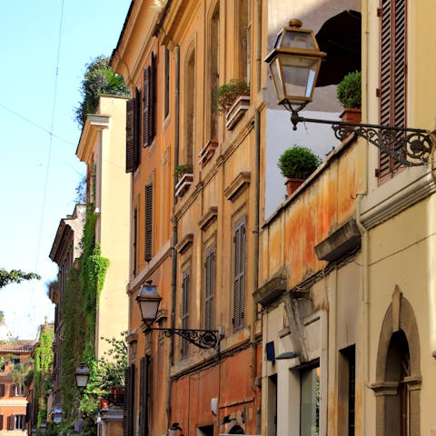 Enjoy a beautiful location just off Via Margutta, one of Rome's most famous streets