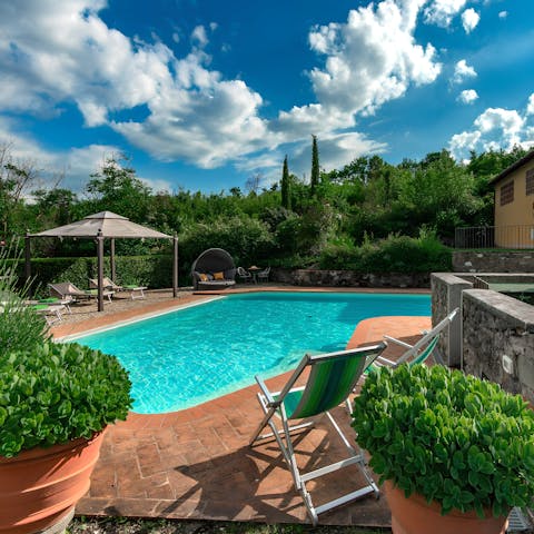 Cool off from the Tuscan sun with a dip in the pool