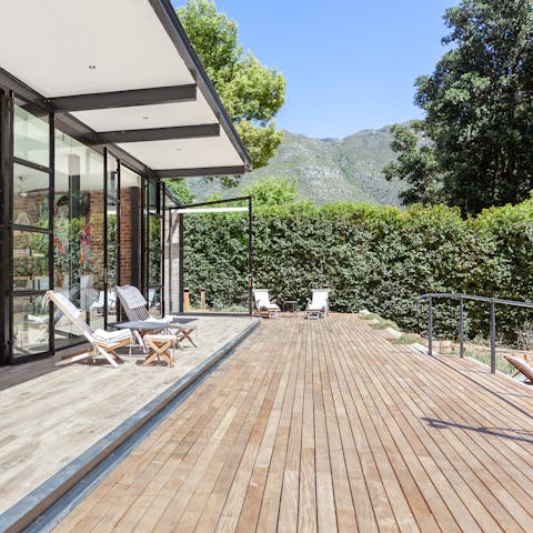 Admire the mountain views from the private, decked terrace