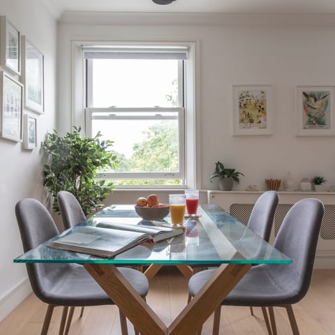 A bright dining area