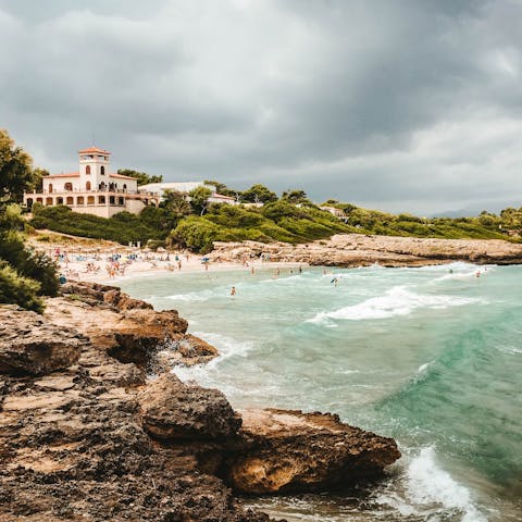 Walk to Playa Alcudia Sa Marina beach, only 200m away, and sink your toes into the warm sand