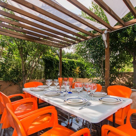 Fire up the barbecue under the old olive tree and serve lunch alfresco