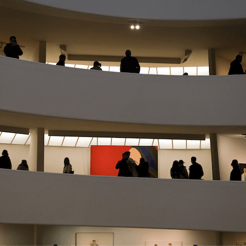 Catch an exhibition at the Guggenheim Museum nearby