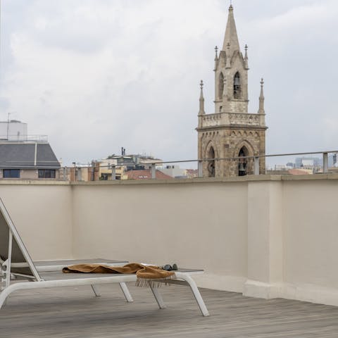 Watch over Barcelona from your wraparound terrace with a coffee or glass of wine