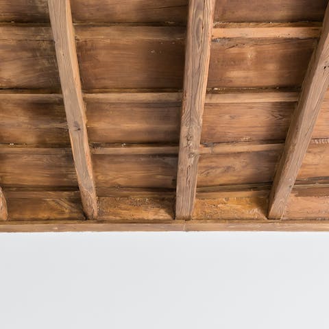 Exposed wooden ceilings