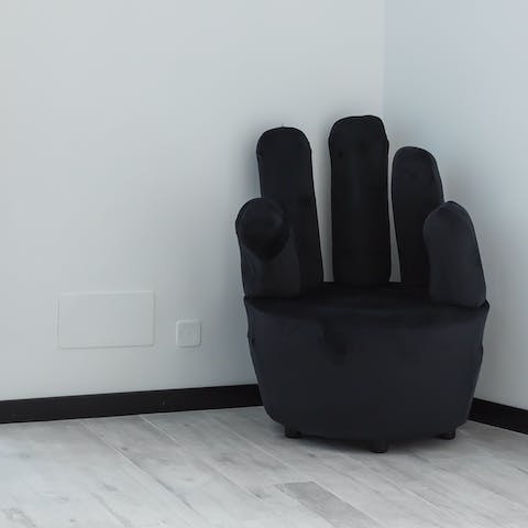 The unusual hand-shaped chair