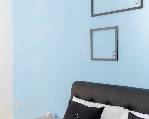 This baby blue statement wall
