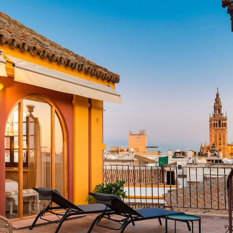 Admire the vistas over Seville, including the cathedral
