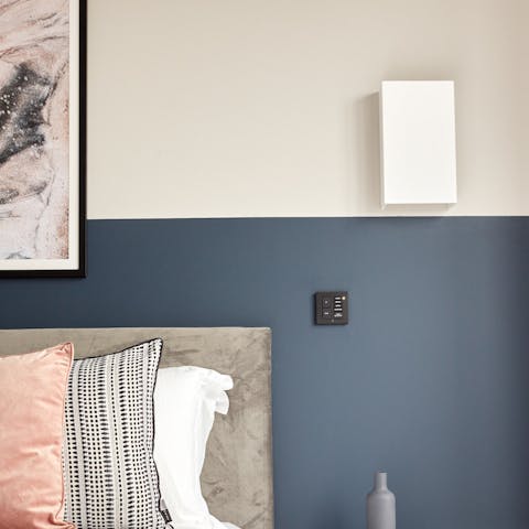 The two-tone bedroom wall