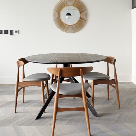 A contemporary dining space
