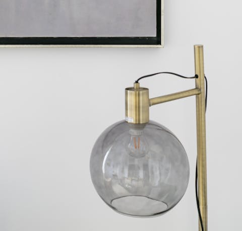 A smoky glass lamp