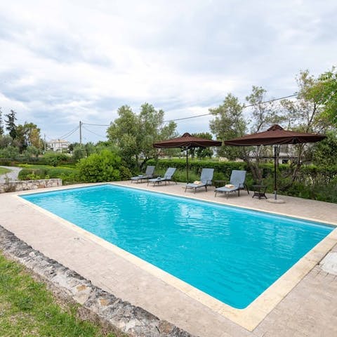 Take a cooling swim in the private pool