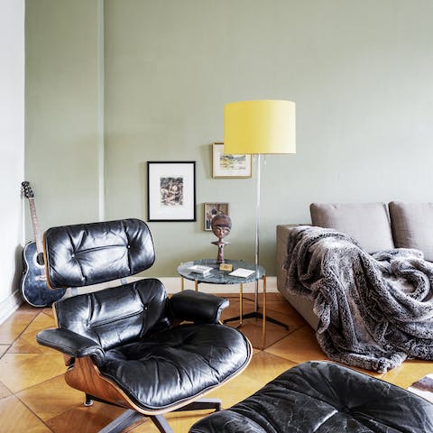 A vintage Eames lounge chair
