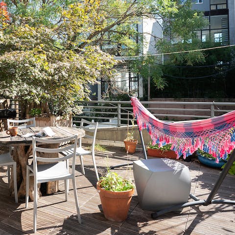 The private roof terrace