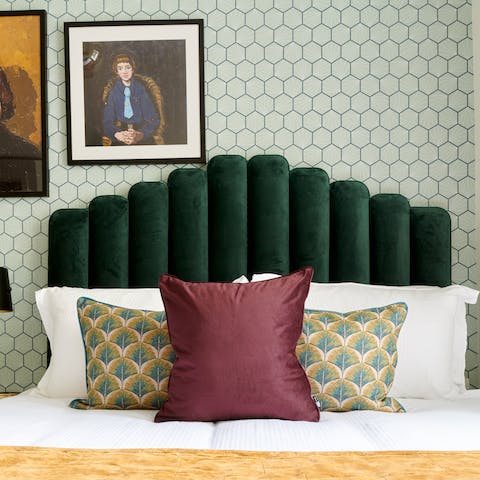 The Art deco style headboard