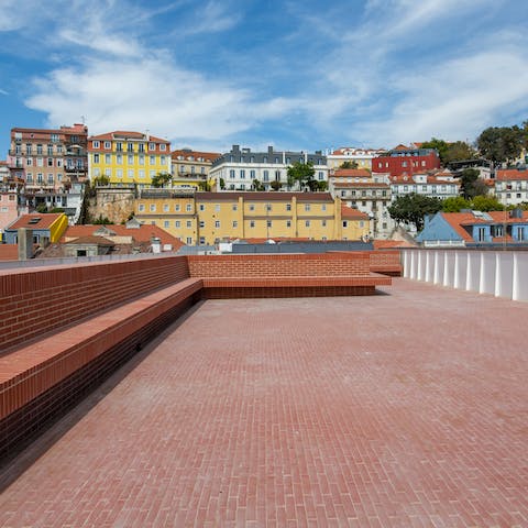 The communal rooftop terrace 