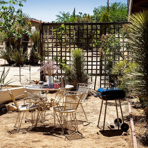 Light up the barbecue and eat outdoors in your private yard