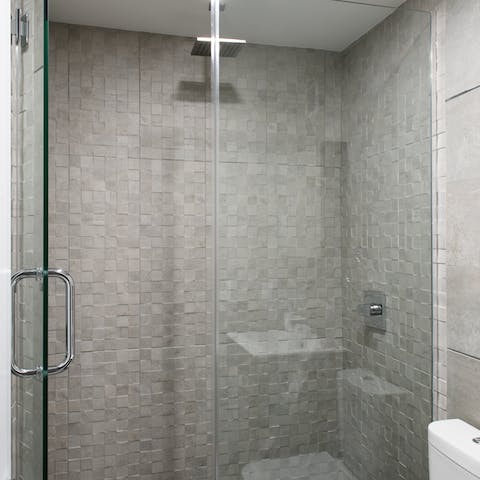 Unwind after a long day with a luxurious rainfall shower