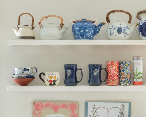 A gorgeous collection of hand-painted teapots