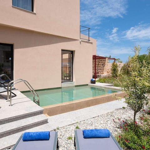Enjoy a dip in the private plunge pool when the temperature rises