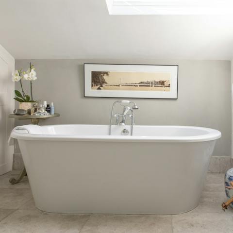 Unwind from the day's adventures in the tub