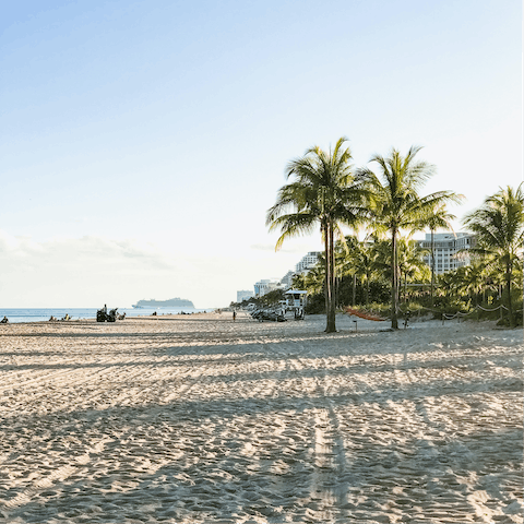 Hop on a golf cart and drive five minutes to Fort Lauderdale's beach