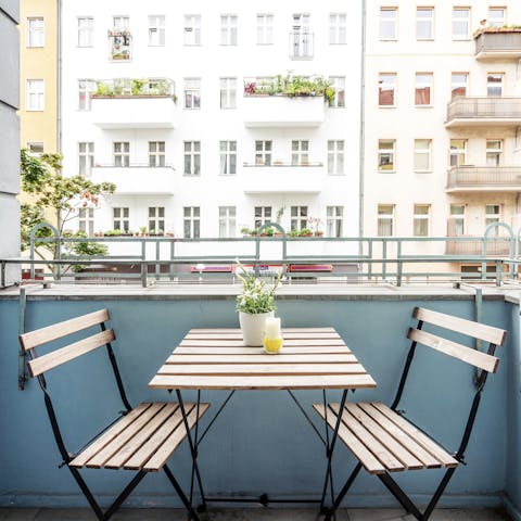 This cute private balcony