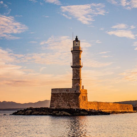Explore the Venetian city of Chania, a thirty to forty-minute drive away