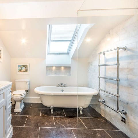 Treat yourself to a long soak in one of the home's bathtubs